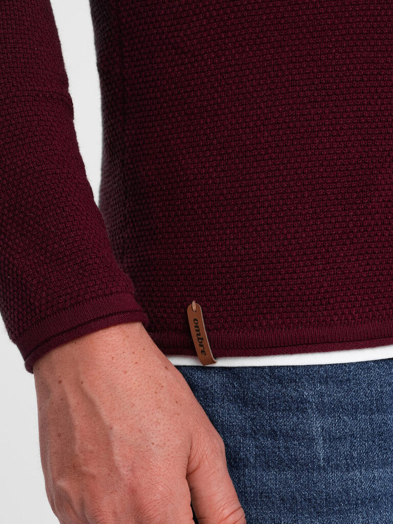 Megztinis vyrams Ombre Clothing 124231-7, raudonas kaina ir informacija | Megztiniai vyrams | pigu.lt