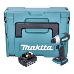 Аккумуляторный ударный гайковерт Makita 18 В с аккумулятором цена и информация | Шуруповерты, дрели | pigu.lt