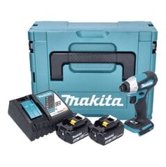 Аккумуляторный ударный гайковерт Makita 18 В с аккумулятором цена и информация | Шуруповерты, дрели | pigu.lt