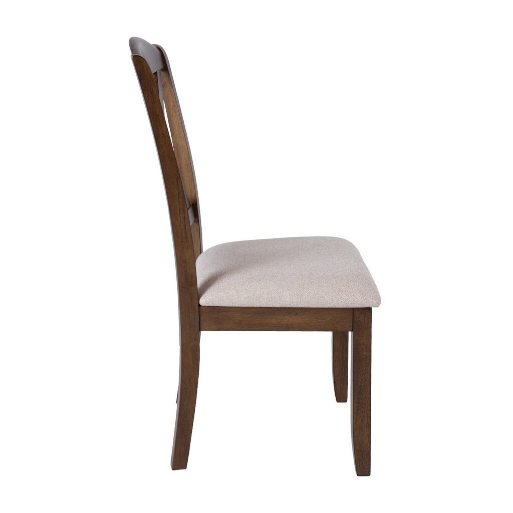 2-ių kėdžių komplektas Home4You James, rudas/smėlio цена и информация | Virtuvės ir valgomojo kėdės | pigu.lt
