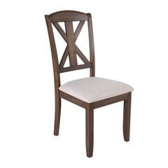2-ių kėdžių komplektas Home4You James, rudas/smėlio kaina ir informacija | Virtuvės ir valgomojo kėdės | pigu.lt
