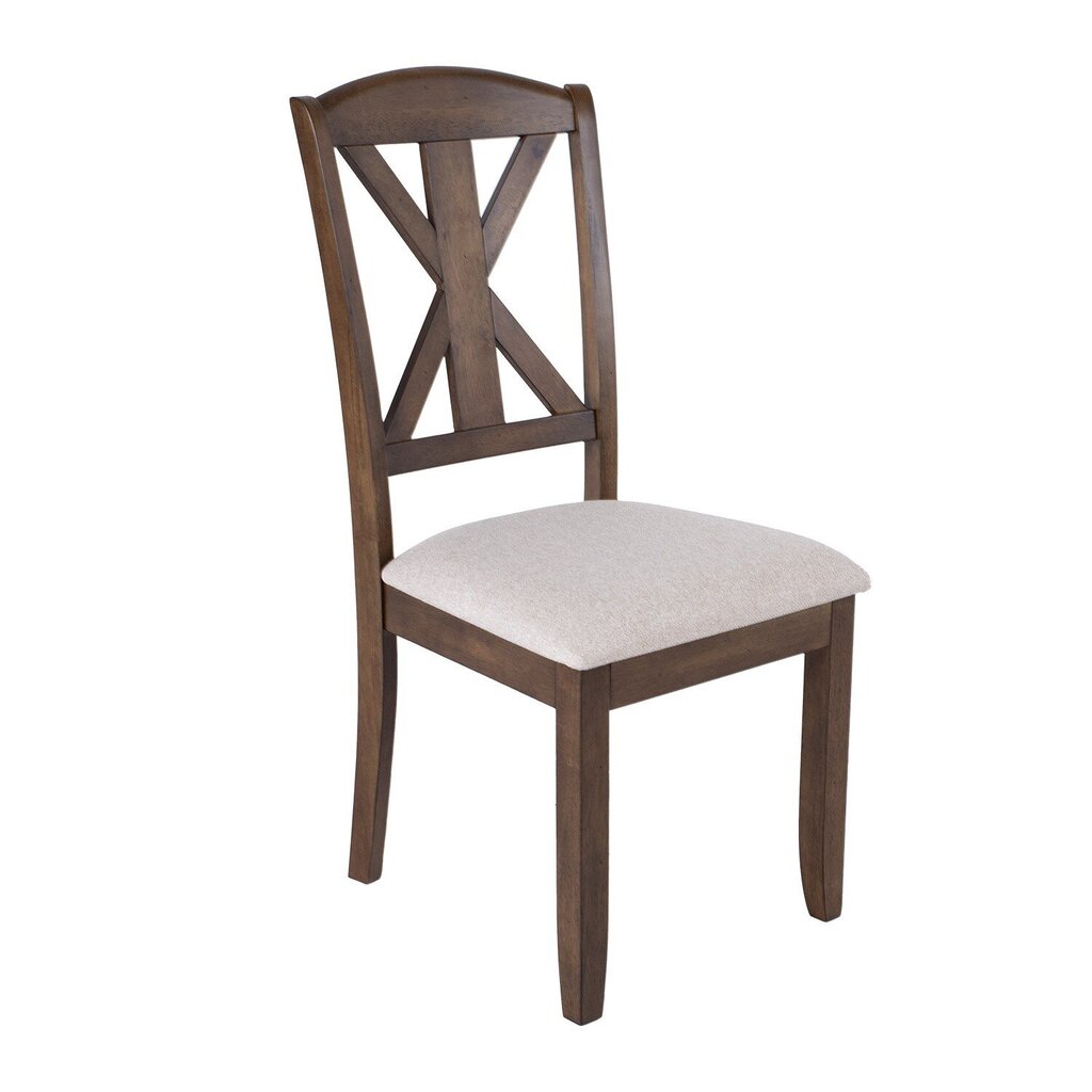 2-ių kėdžių komplektas Home4You James, rudas/smėlio цена и информация | Virtuvės ir valgomojo kėdės | pigu.lt