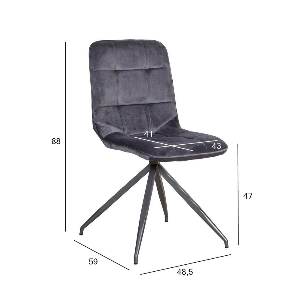 2-ių kėdžių komplektas Home4You Rimini, pilkas цена и информация | Virtuvės ir valgomojo kėdės | pigu.lt