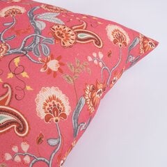 Комплект из 2 подушек Loneta 45х45см, цветы на розовой основе цена и информация | Декоративные подушки и наволочки | pigu.lt