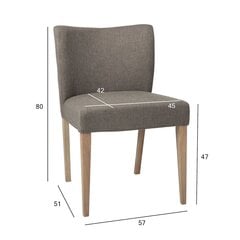 Комплект из 2 стульев TURIN 57x51xH80см, обитое сиденье и спинка покрыты золотисто-коричневой бархатной тканью, светлые дубовые ножки цена и информация | Стулья для кухни и столовой | pigu.lt