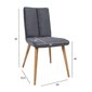 2-ių kėdžių komplektas Home4You Nova, pilkas kaina ir informacija | Virtuvės ir valgomojo kėdės | pigu.lt