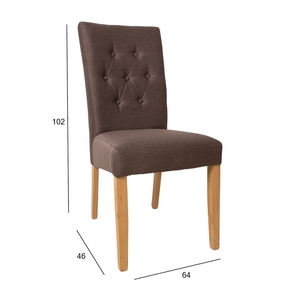2-ių kėdžių komplektas Home4You Queen, rudas цена и информация | Virtuvės ir valgomojo kėdės | pigu.lt