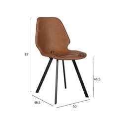 2-ių kėdžių komplektas Home4You Helena, rudas/juodas kaina ir informacija | Virtuvės ir valgomojo kėdės | pigu.lt