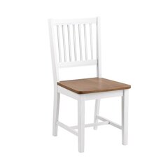 2-ių kėdžių komplektas Home4You Brisbane, baltas/rudas kaina ir informacija | Virtuvės ir valgomojo kėdės | pigu.lt