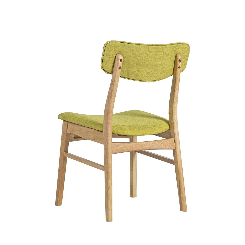 2-ių kėdžių komplektas Home4You Jaxton, rudas/žalias kaina ir informacija | Virtuvės ir valgomojo kėdės | pigu.lt