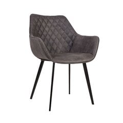 Комплект из 2 стульев NAOMI 61x60,5xH47/84см, материал покрытия: ткань, цвет: тёмно-серый, чёрные металлические ножки цена и информация | Стулья для кухни и столовой | pigu.lt