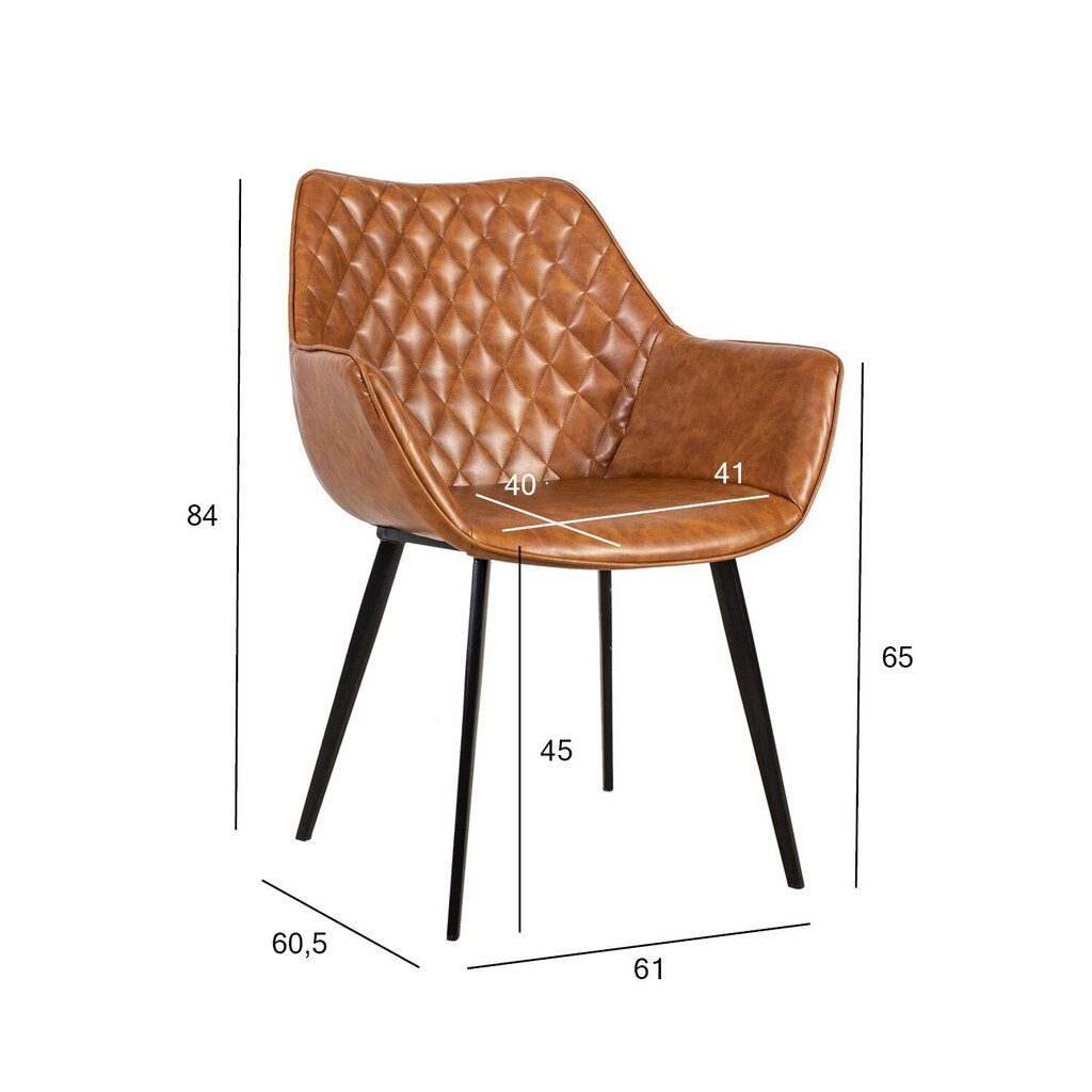 2-ių kėdžių komplektas Home4You Naomi, rudas/juodas цена и информация | Virtuvės ir valgomojo kėdės | pigu.lt
