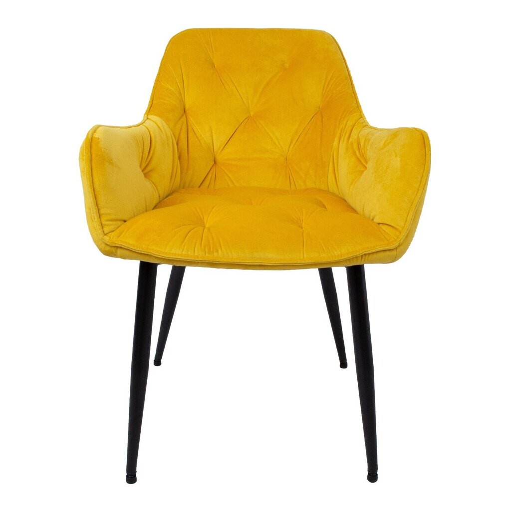2-ių kėdžių komplektas Home4You Brita, geltonas kaina ir informacija | Virtuvės ir valgomojo kėdės | pigu.lt