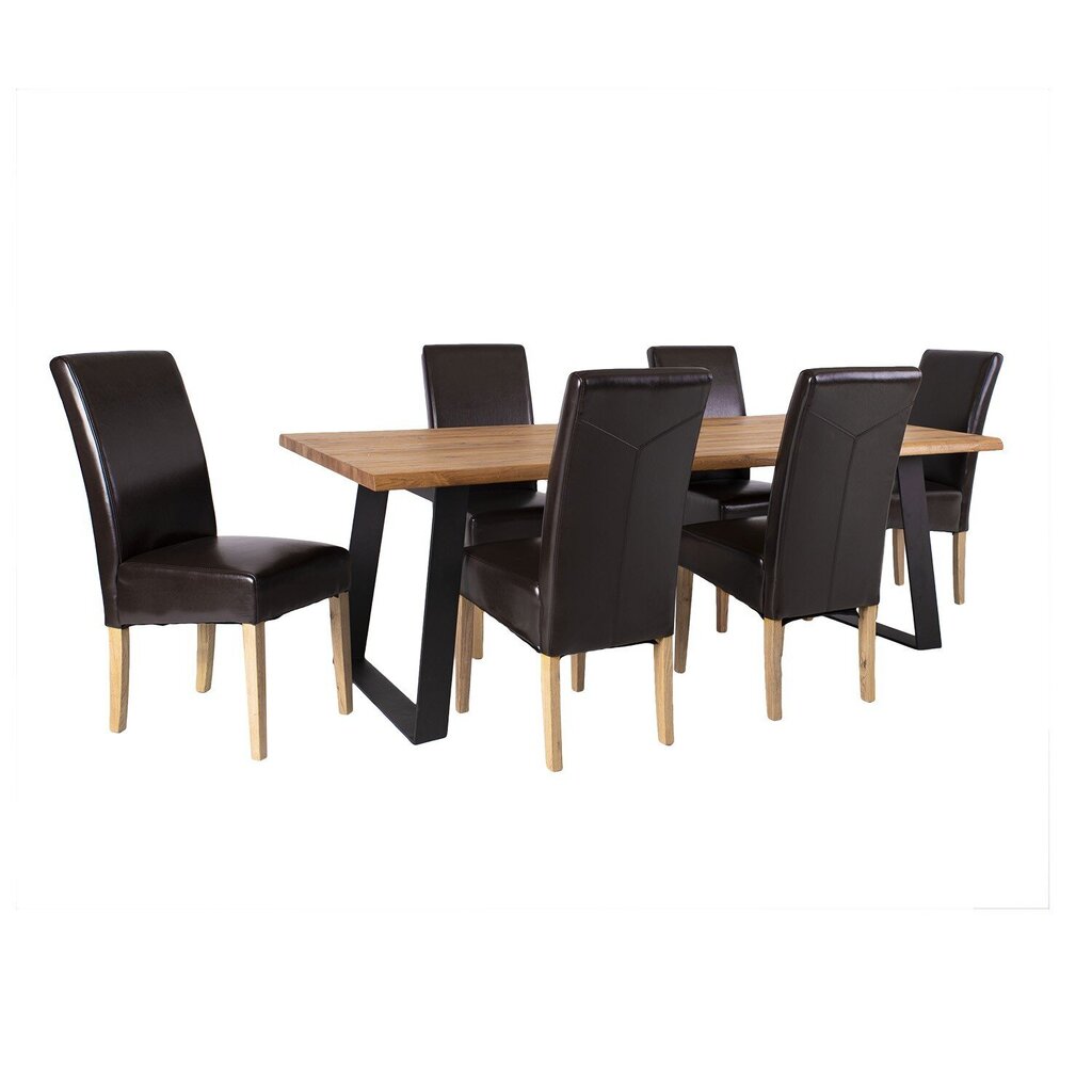 2-ių kėdžių komplektas Home4You Tiffany, rudas kaina ir informacija | Virtuvės ir valgomojo kėdės | pigu.lt