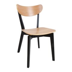 2-ių kėdžių komplektas Home4You Roxby, rudas/juodas kaina ir informacija | Virtuvės ir valgomojo kėdės | pigu.lt