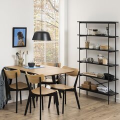 2-ių kėdžių komplektas Home4You Roxby, rudas/juodas kaina ir informacija | Virtuvės ir valgomojo kėdės | pigu.lt