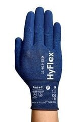 Защитные перчатки Ansell HyFlex 11-819 ESD, тонкий нейлон, спандекс, углерод, вспененный нитрил с покрытием для рук, размер 08, 3 шт цена и информация | Рабочие перчатки | pigu.lt