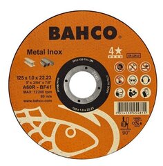 Abrazyvinis metalo ir nerūdijančio plieno pjovimo diskas Bahco A60R INOX+Fe T41 125x10x2223mm kaina ir informacija | Mechaniniai įrankiai | pigu.lt