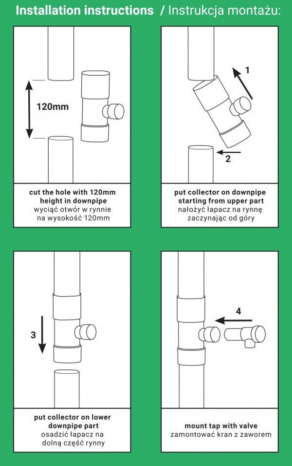 Lietaus vandens kolektorius / gaudyklė su vožtuvu - 90mm - GRAFIT, 3 vnt. kaina ir informacija | Lietaus nuleidimo sistemos | pigu.lt