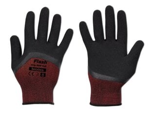 Darbo pirštinės Flash Grip Red Full, padengtos lateksu, 9 d, 24 vnt. kaina ir informacija | Darbo pirštinės | pigu.lt