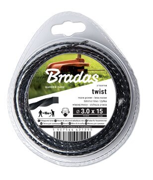 Žoliapjovės valas Bradas Twist, 2,0mm x 15m, 10 vnt. kaina ir informacija | Sodo technikos dalys | pigu.lt