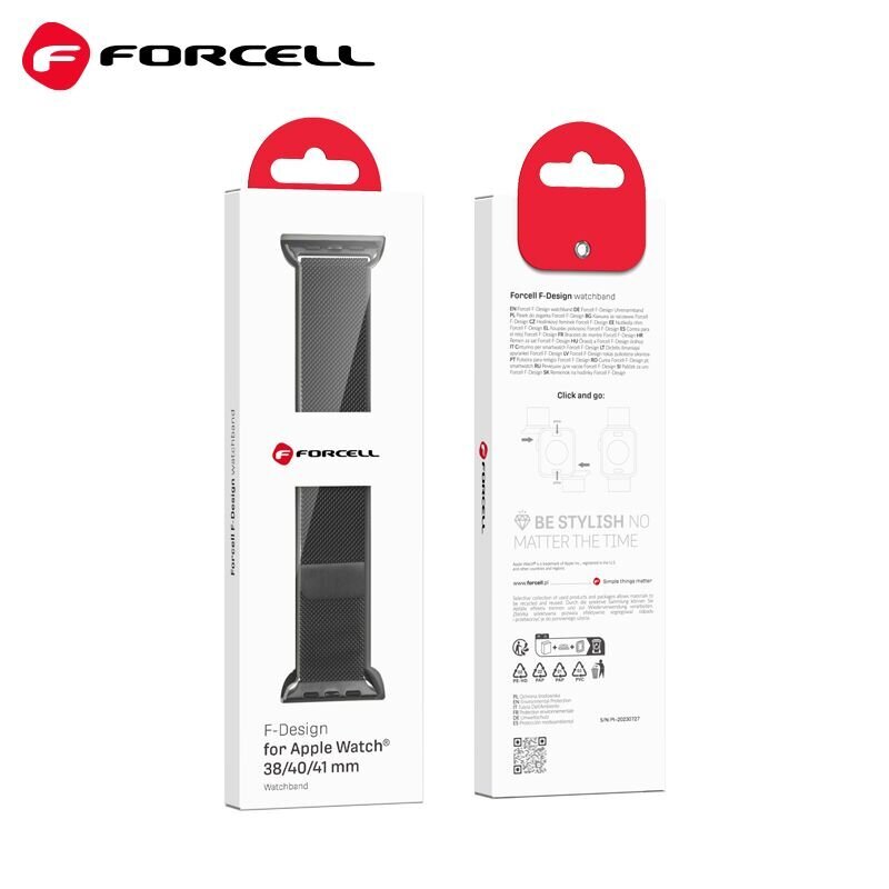 Forcell F-Design FA03 Black kaina ir informacija | Išmaniųjų laikrodžių ir apyrankių priedai | pigu.lt