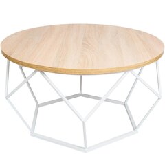 Кофейный столик Diamond 70 см ярко-белый цена и информация | Журнальные столики | pigu.lt