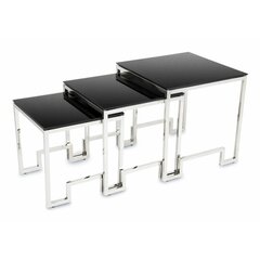 Комплект из 3 столов Sammen Silver Black цена и информация | Журнальные столы | pigu.lt