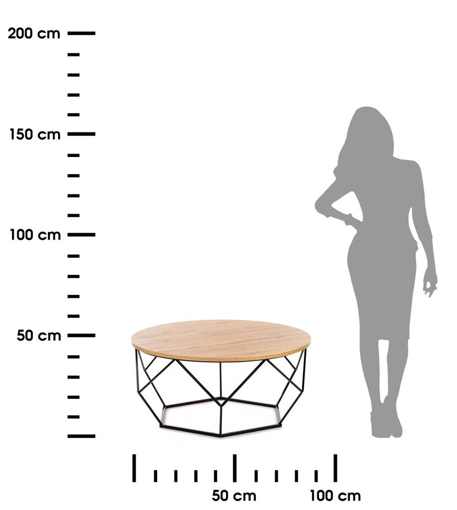 Kavos staliukas Diamond Lancelot, rudas kaina ir informacija | Kavos staliukai | pigu.lt