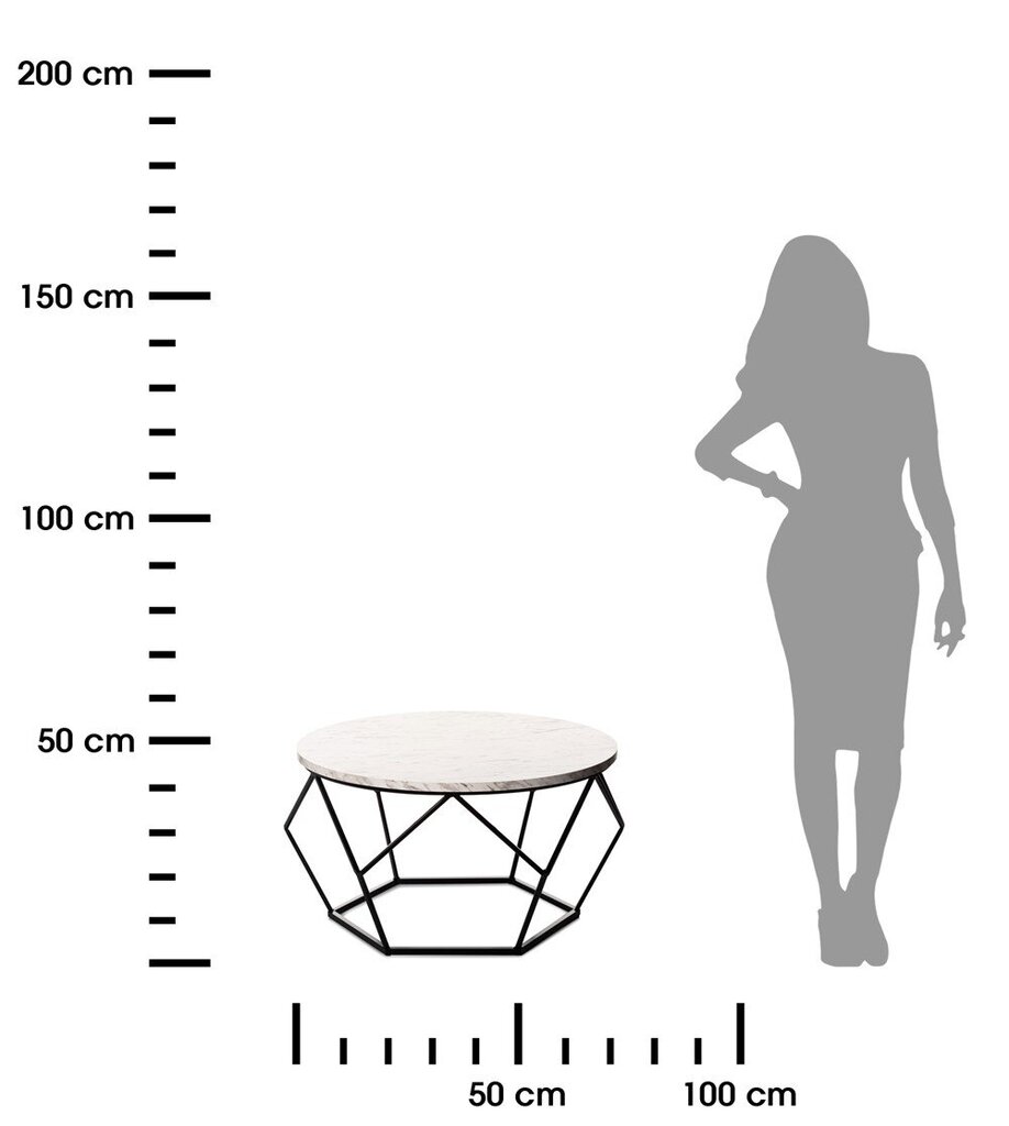 Kavos staliukas Diamond, baltas kaina ir informacija | Kavos staliukai | pigu.lt