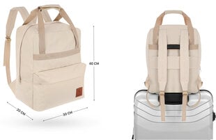 Rankinio bagažo kuprinė, 40x30x20 cm, smėlio spalvos kaina ir informacija | Kuprinės ir krepšiai | pigu.lt
