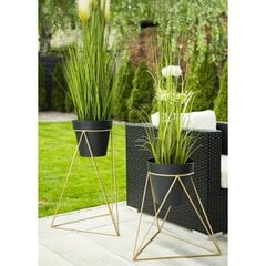 Trikampio formos gėlių stovas, auksinis, 40 cm kaina ir informacija | Gėlių stovai, vazonų laikikliai | pigu.lt