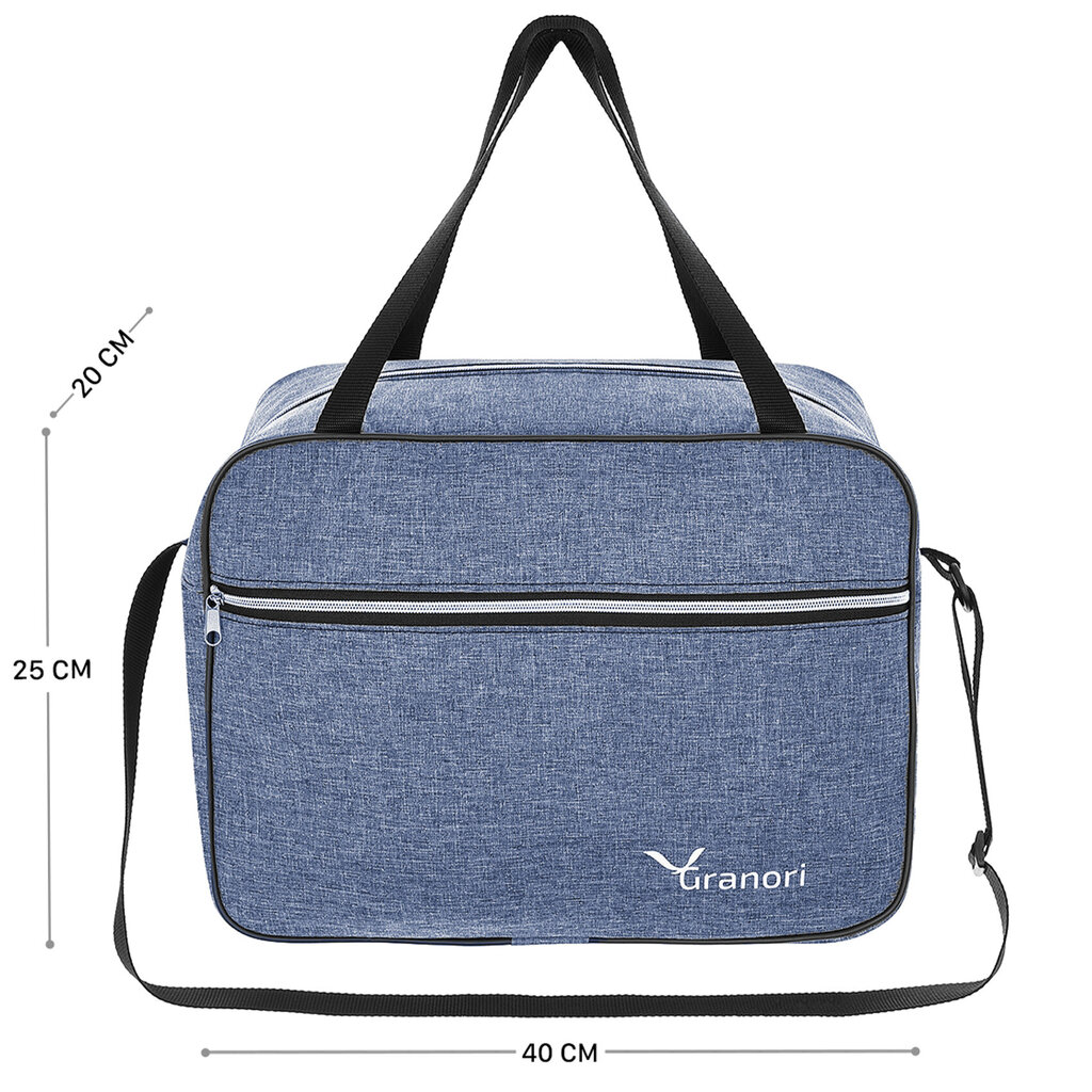 Rankinio bagažo rankinė Granori, 40x20x25 cm, mėlyna kaina ir informacija | Kuprinės ir krepšiai | pigu.lt