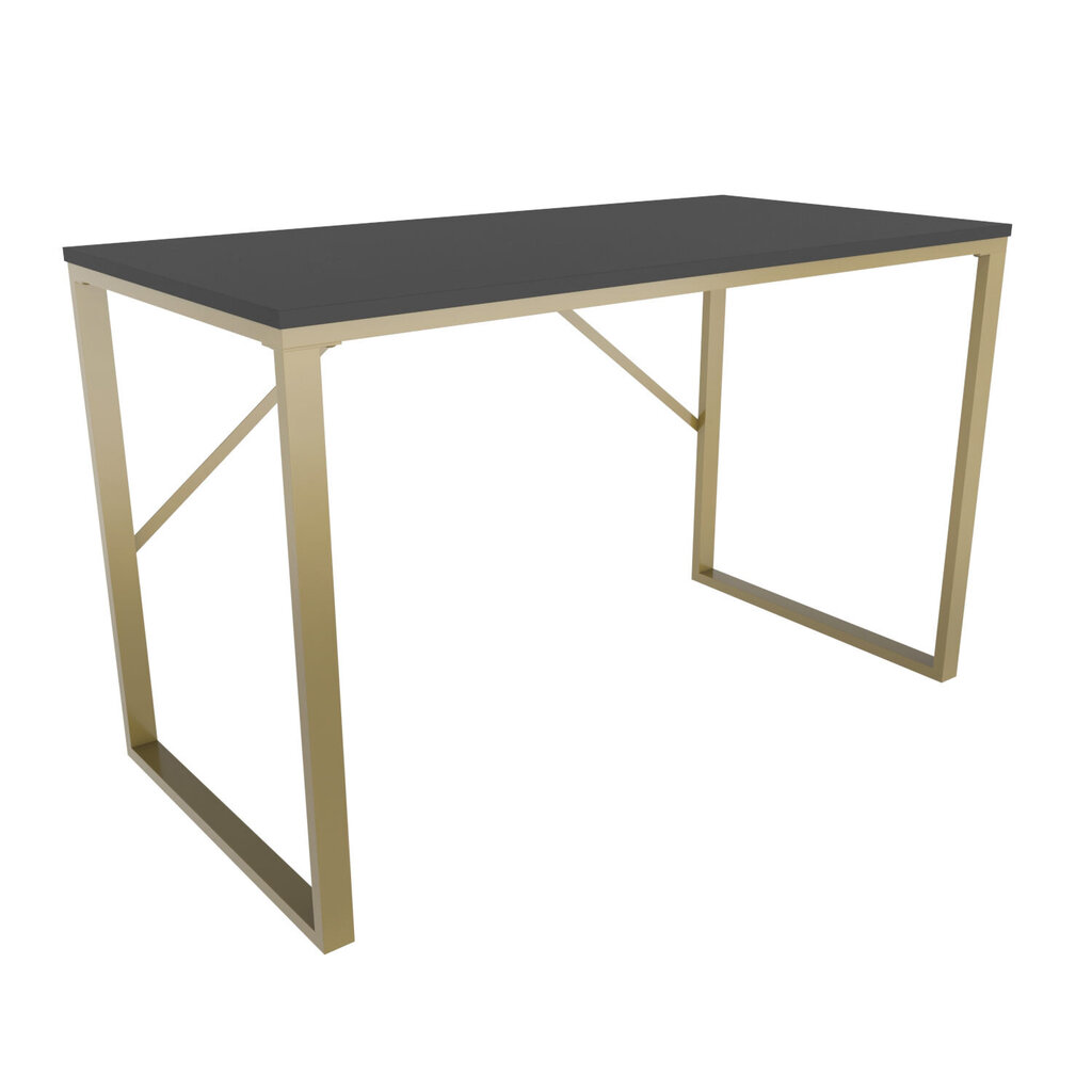 Stalas Asir, 120x60x74 cm, auksinis/pilkas kaina ir informacija | Kompiuteriniai, rašomieji stalai | pigu.lt