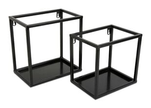 Полка настенная подвесная металлическая черная 40 см цена и информация | Полки | pigu.lt