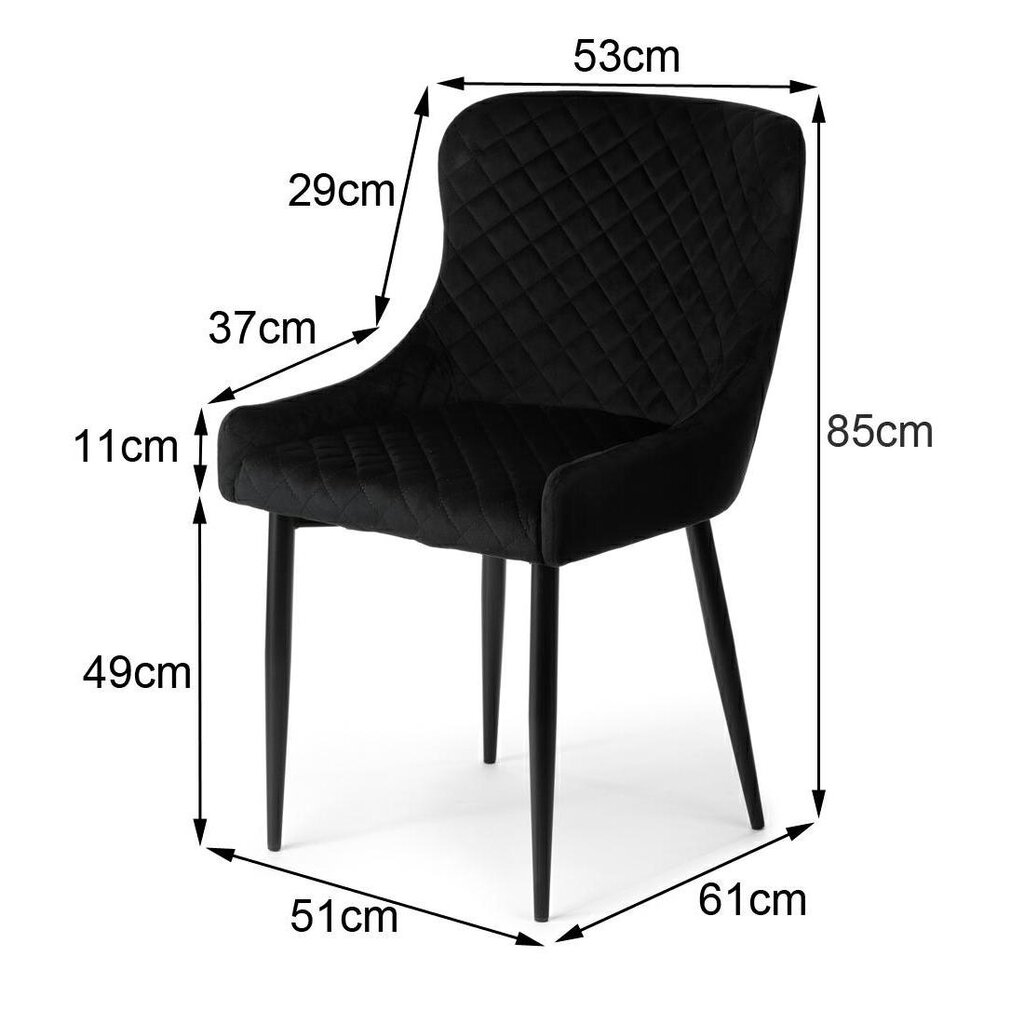 Kėdė Kajto, juoda kaina ir informacija | Virtuvės ir valgomojo kėdės | pigu.lt