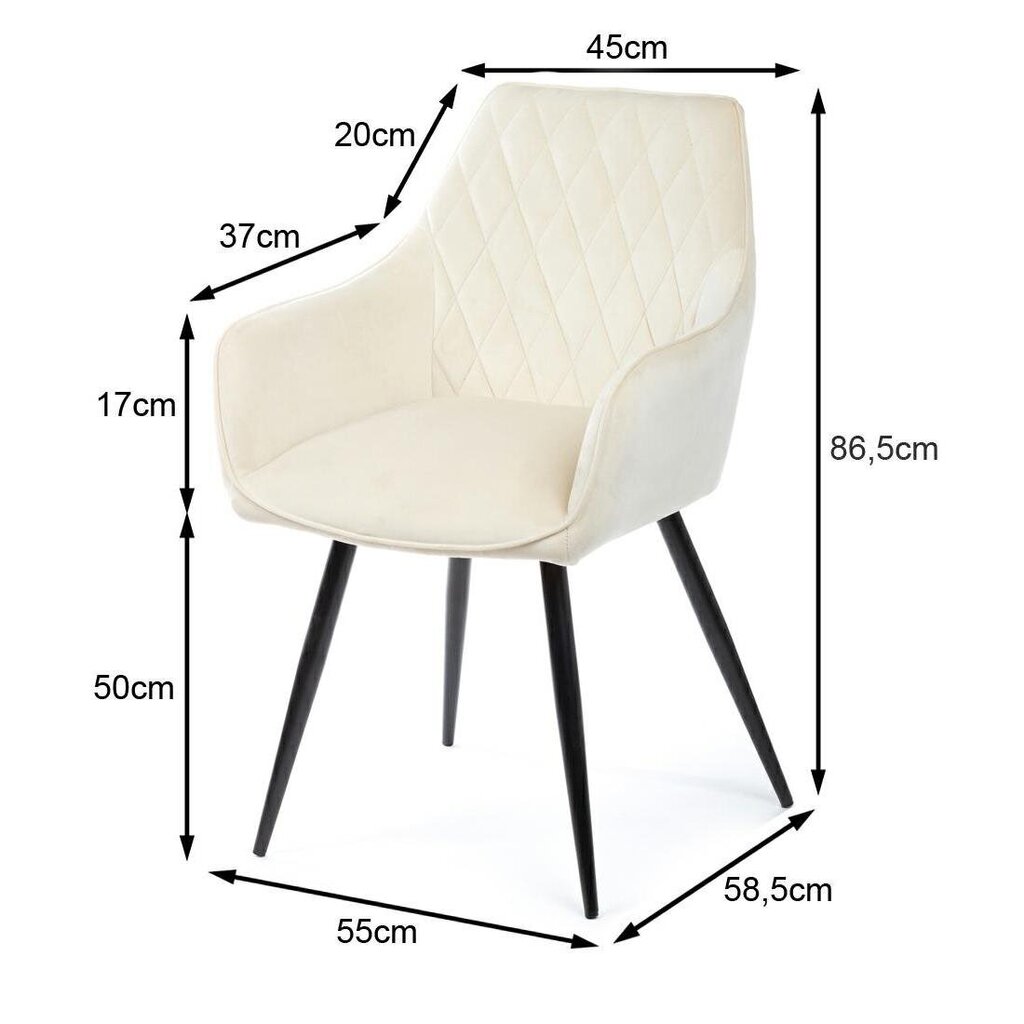 Kėdė Sametti, balta kaina ir informacija | Virtuvės ir valgomojo kėdės | pigu.lt