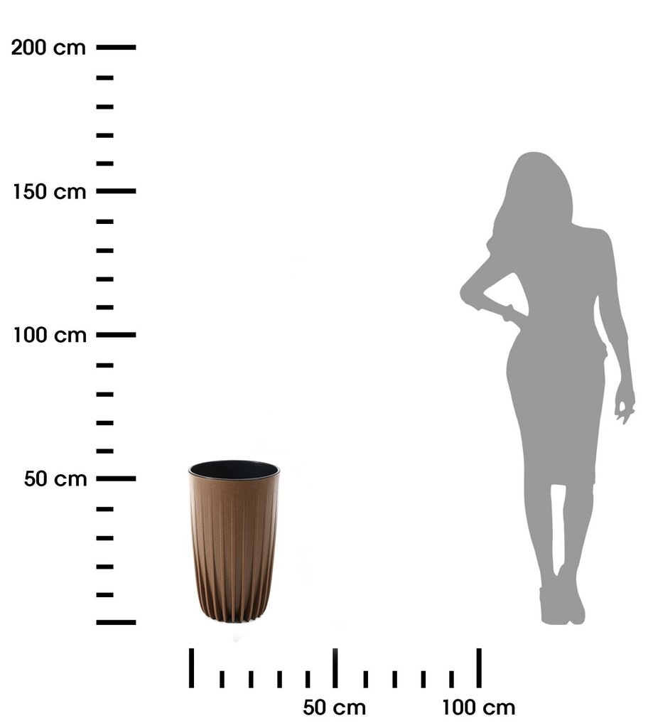 Vazonas Stripped Eco, rudas, 30xh51cm kaina ir informacija | Vazonai | pigu.lt