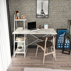 Стол, Асир, 120х60х120 см, белый цена и информация | Компьютерные, письменные столы | pigu.lt