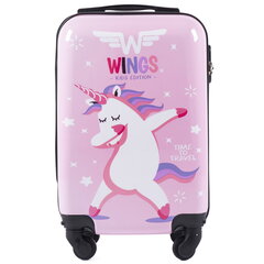 Vaikiškas lagaminas Wings Unicorn, rožinis kaina ir informacija | Lagaminai, kelioniniai krepšiai | pigu.lt