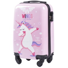 Vaikiškas lagaminas Wings Unicorn, rožinis kaina ir informacija | Lagaminai, kelioniniai krepšiai | pigu.lt