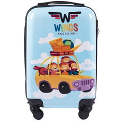 Vaikiškas lagaminas, Wings Automobilis, mėlynas kaina ir informacija | Lagaminai, kelioniniai krepšiai | pigu.lt