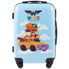 Vaikiškas lagaminas, Wings Automobilis, mėlynas kaina ir informacija | Lagaminai, kelioniniai krepšiai | pigu.lt