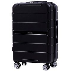 Дорожный чемодан среднего размера, черный SPARROW  цена и информация | Чемоданы, дорожные сумки | pigu.lt
