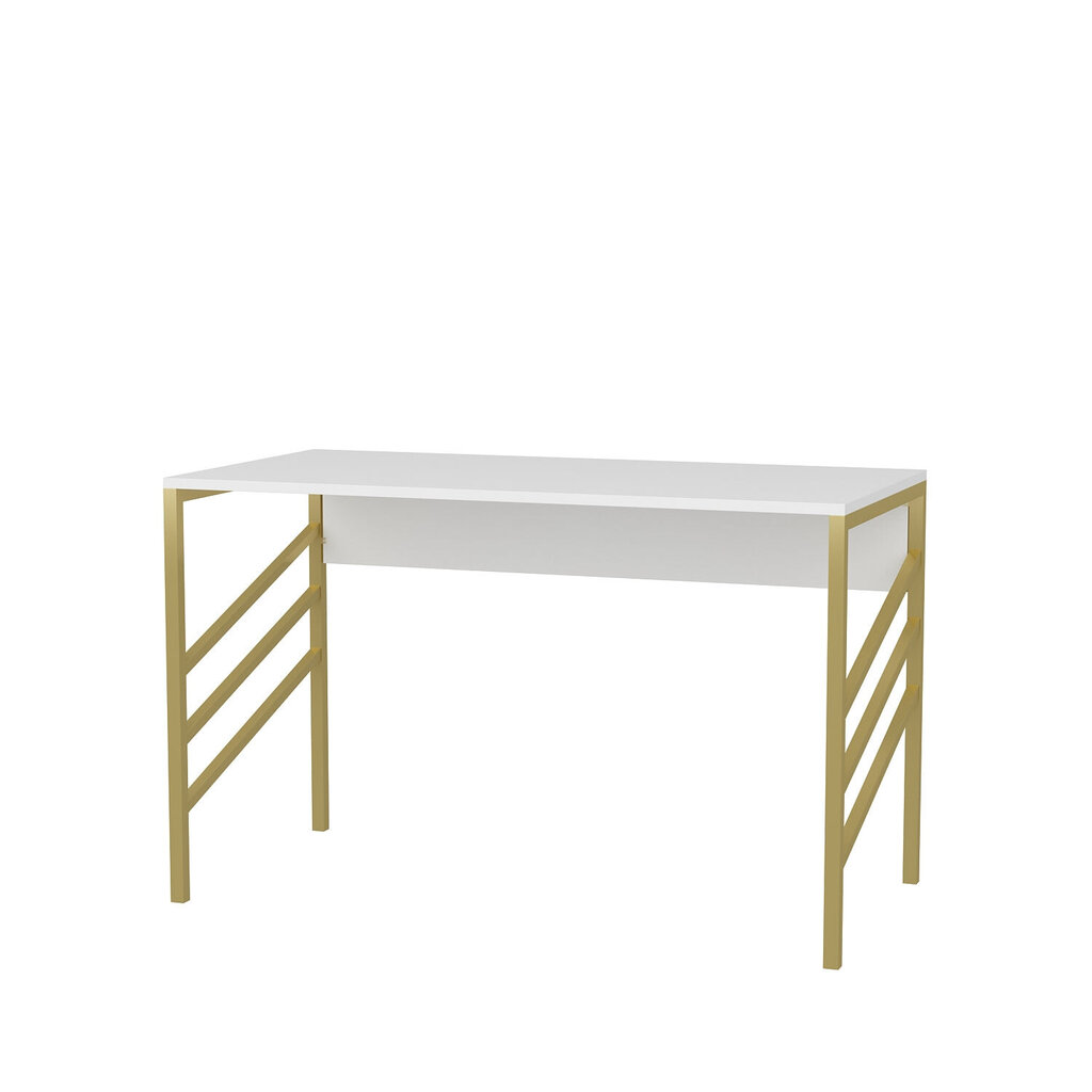 Stalas Asir, 120x60x74,8 cm, auksinis/baltas цена и информация | Kompiuteriniai, rašomieji stalai | pigu.lt