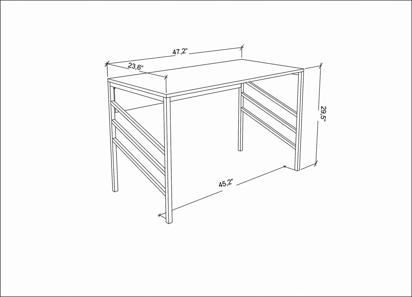 Stalas Asir, 120x60x74,8 cm, baltas/rudas kaina ir informacija | Kompiuteriniai, rašomieji stalai | pigu.lt