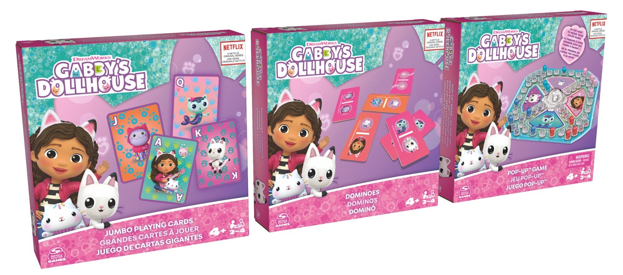 Vaikiškas Domino kortų žaidimas Gabi's Cat House 3in1 Spin Master kaina ir informacija | Stalo žaidimai, galvosūkiai | pigu.lt