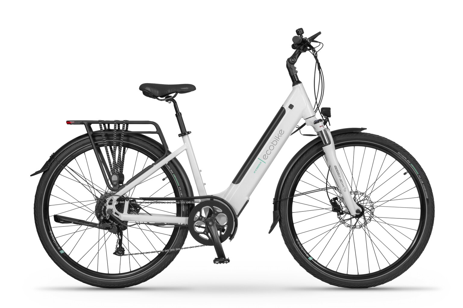 Elektrinis dviratis Ecobike X-Cross 17,5Ah LG 19", 28", baltas kaina ir informacija | Elektriniai dviračiai | pigu.lt