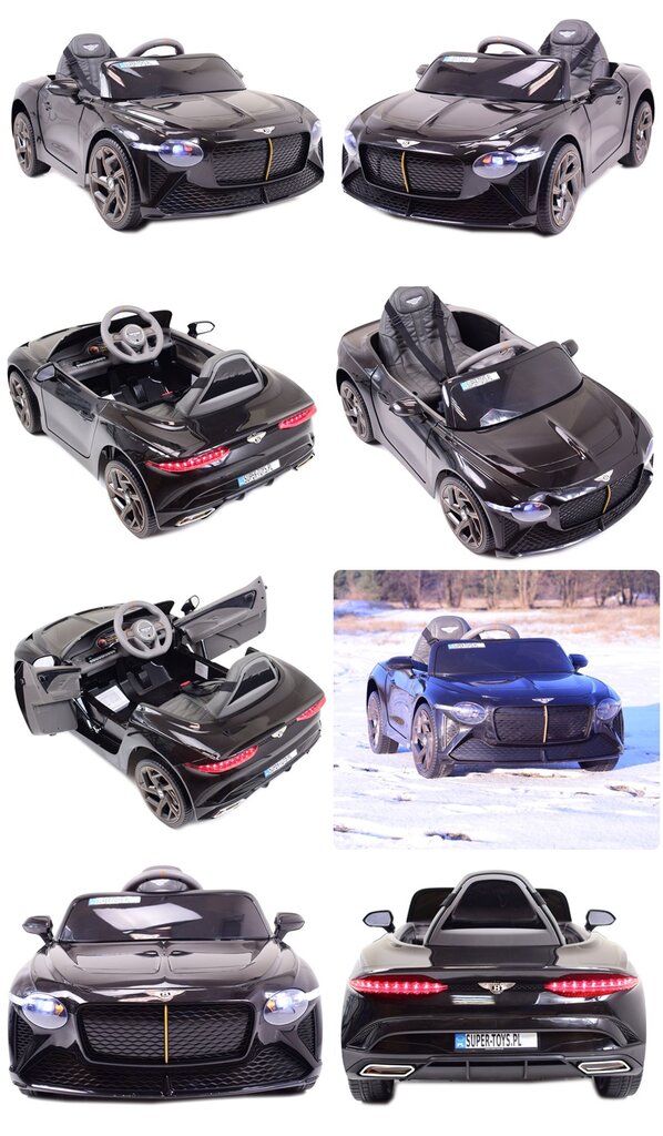 Vienvietis vaikiškas elektromobilis Bentley Bacalar, juodas цена и информация | Elektromobiliai vaikams | pigu.lt
