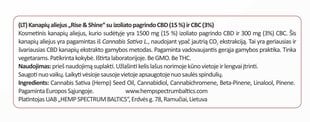 CBD 15% + CBC 3% kanapių aliejus Hemp Spectrum Baltics, 10 ml kaina ir informacija | Eteriniai, kosmetiniai aliejai, hidrolatai | pigu.lt
